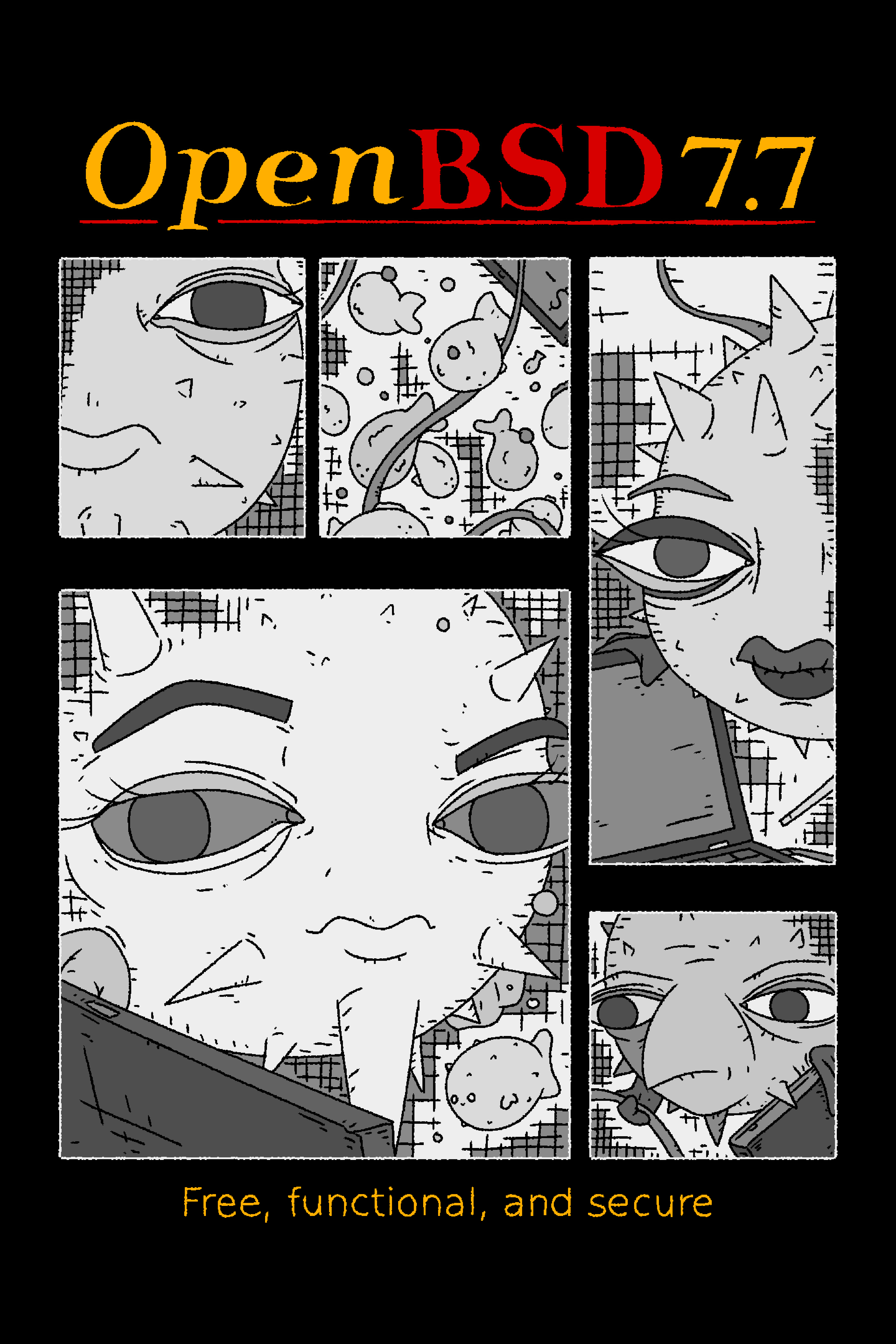 Pixel-art fish illustration